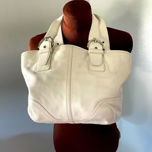 Coach Cream Leather Tote Bag